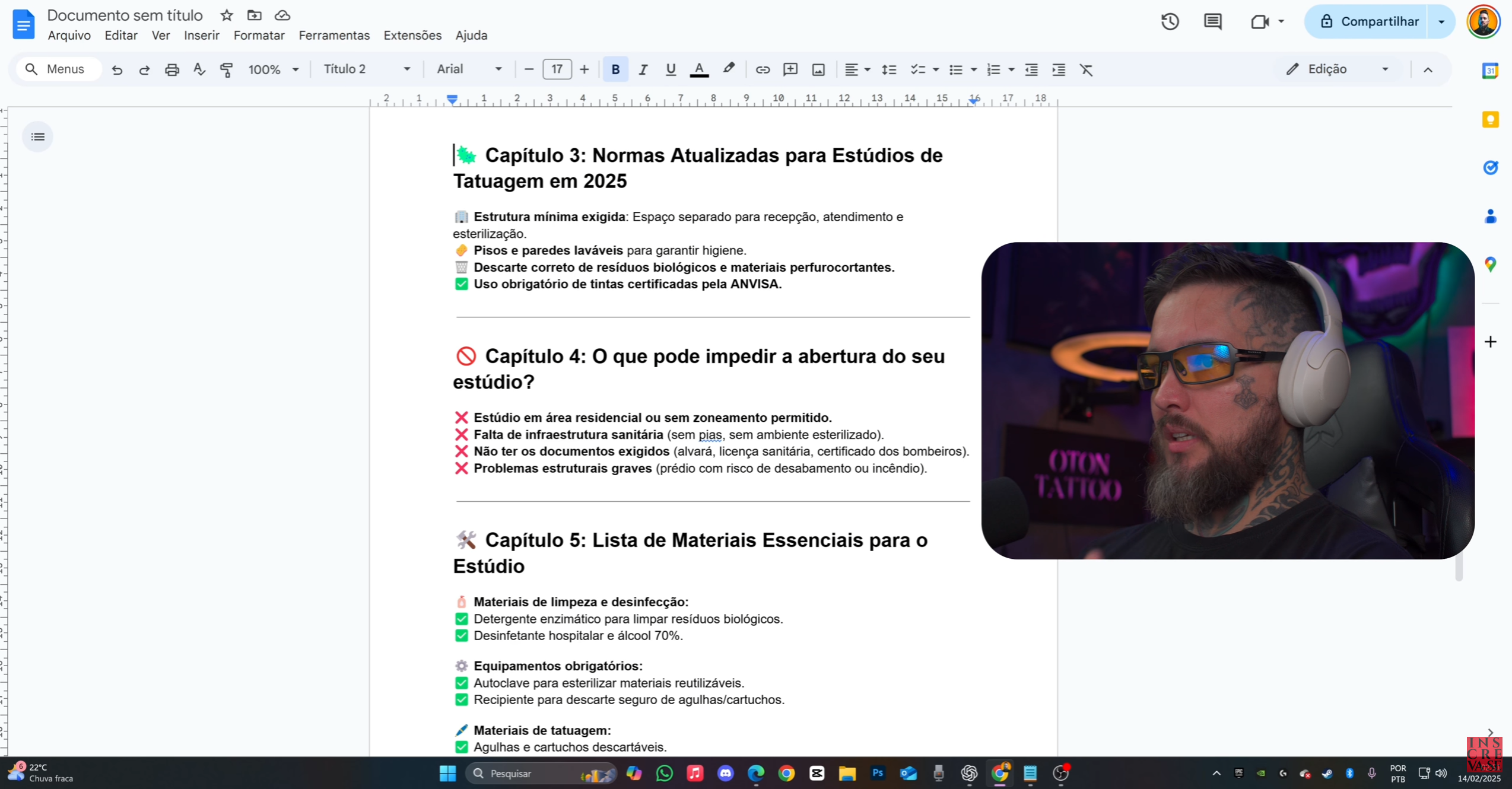 Conteúdo da aula — normas e materiais essenciais
