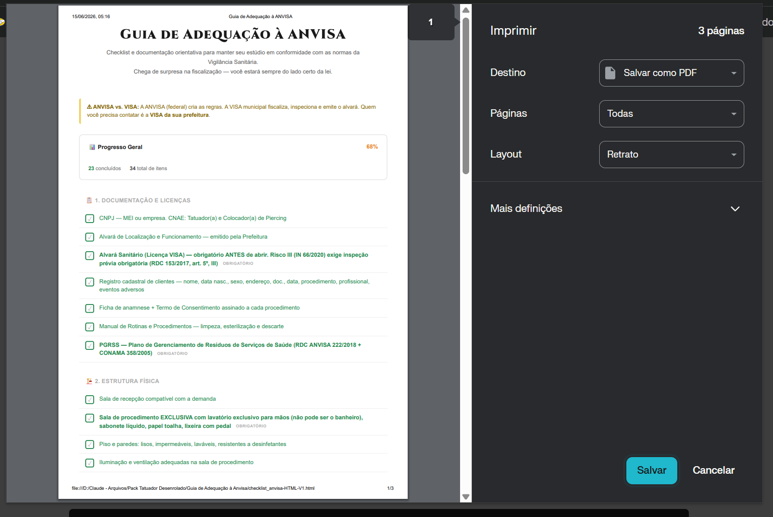 Guia ANVISA — Exportar como PDF