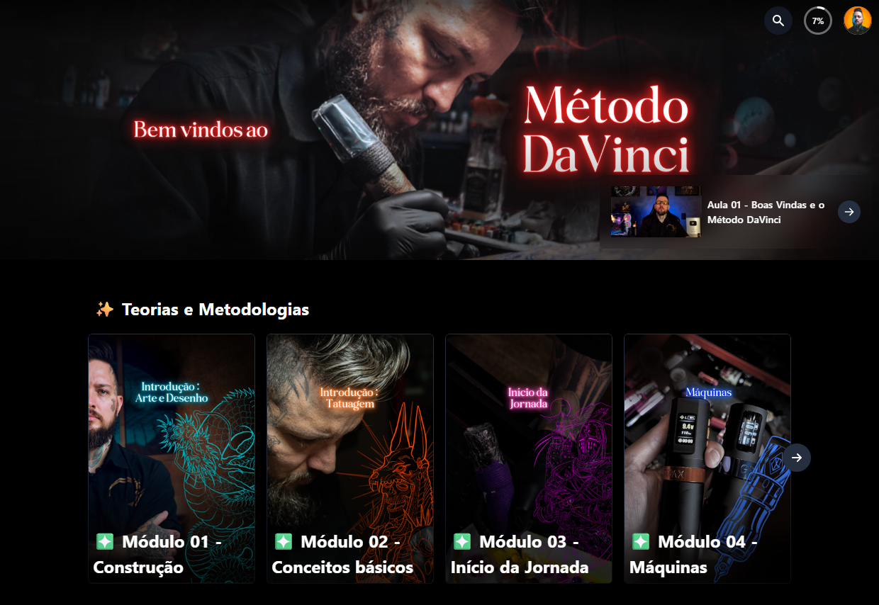 Área de membros Método DaVinci